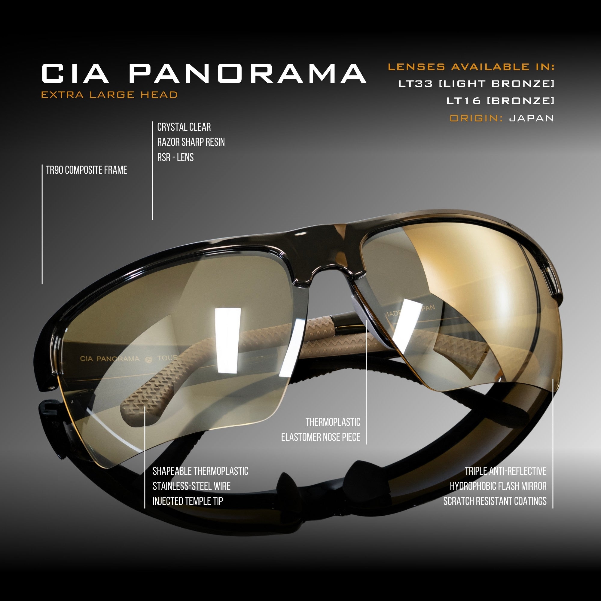 ボディクレンズ CIA Panorama Large Fit Performance Golf Sunglasses | Scheyden