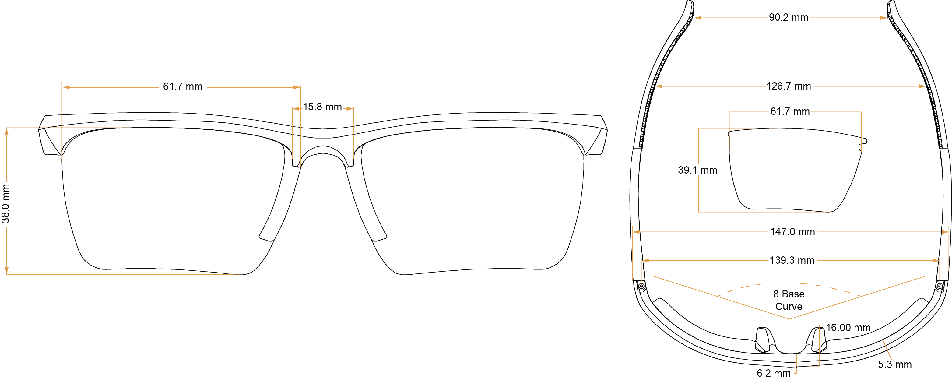 Product dimensions