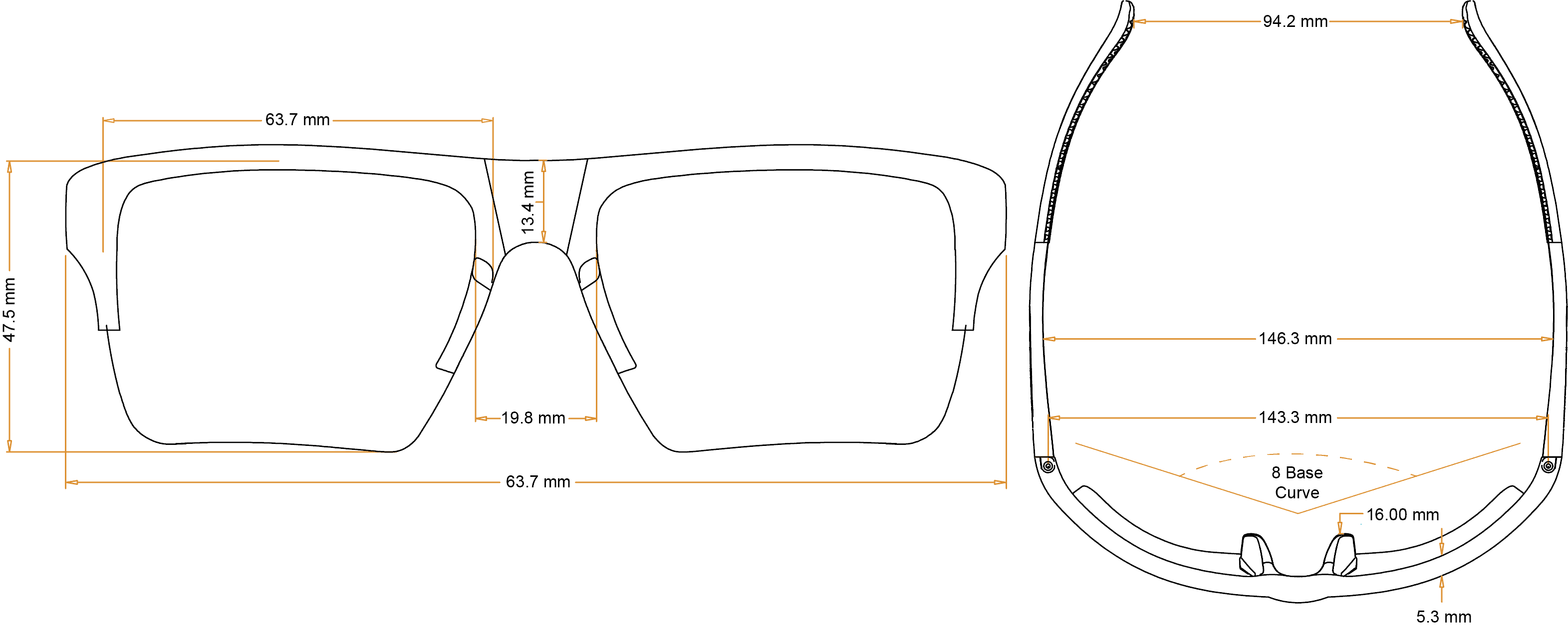 Product dimensions